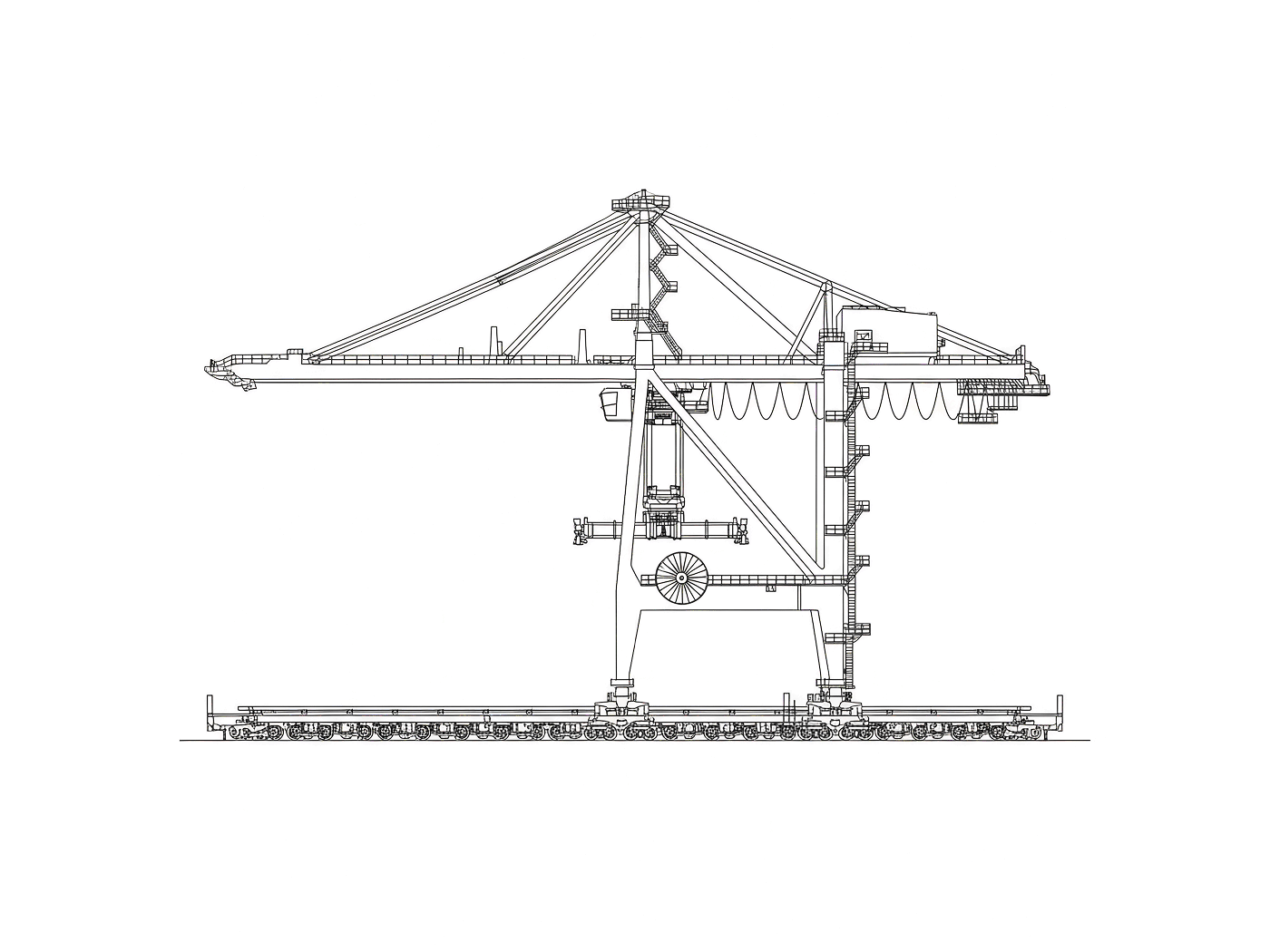Zeichnung eines Hafenkrans
