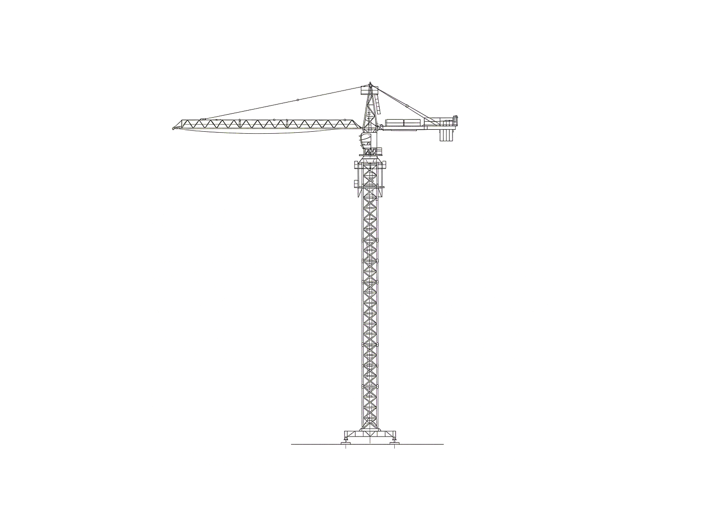 Zeichnung eines Turmdrehkrans